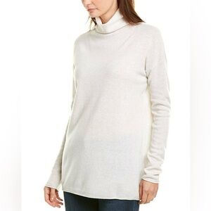 Vince Beige Relaxed Fit Dropped Shoulders Turtleneck Sweater Wool Cashmere Small